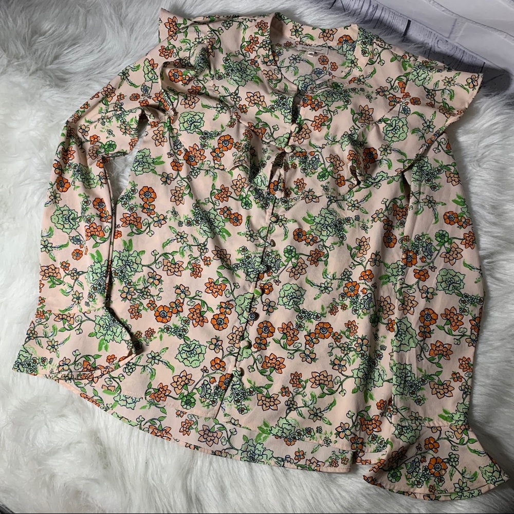 XS Floral Ruffle Blouse